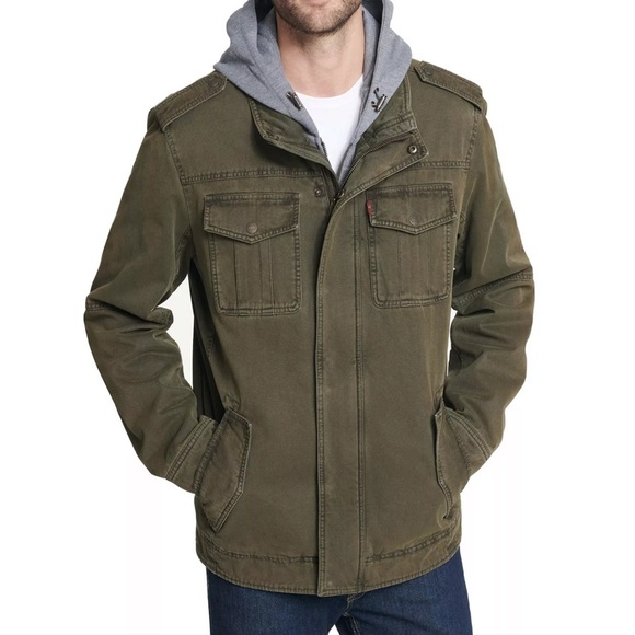 Levi's Cotton Quilt-Lined Detachable Hoodie Jacket Men’s Size Small - Picture 1 of 11